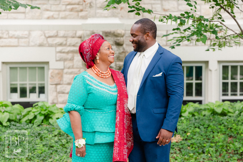 Nigerian mother and groom portrait on wedding day