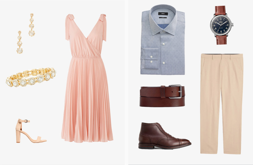 spring/summer engagement session outfit inspiration for the date night loving couple
