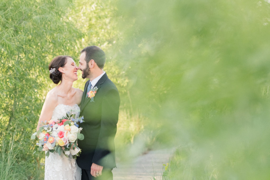 fresh blue & pink intimate summer pandemic elopement wedding in leawood, kansas