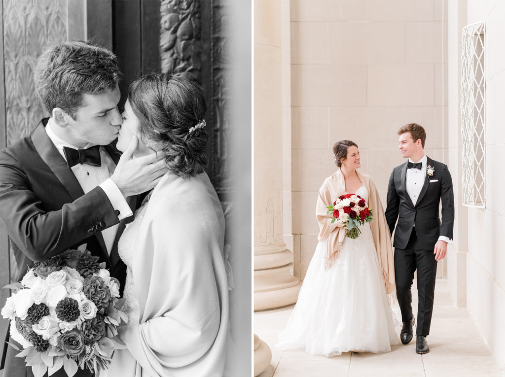 blush berry fall wedding featuring the Nelson-Atkins Museum, the Raphael Hotel and La Villa