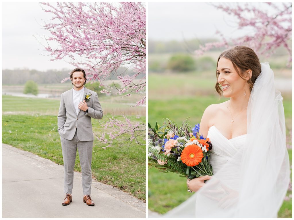 spring colorful Powell Gardens wedding in Kansas City wedding photographer