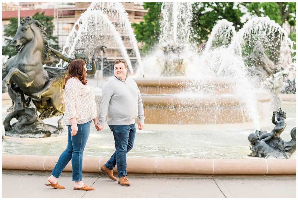 Country Club Plaza Kansas City engagement session by Bailey Pianalto Photography Kansas City engagement photographer