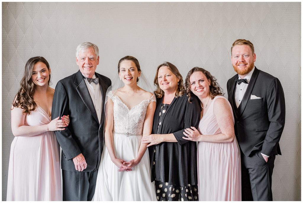 Red and Blush Grand Hall Power & Light Wedding