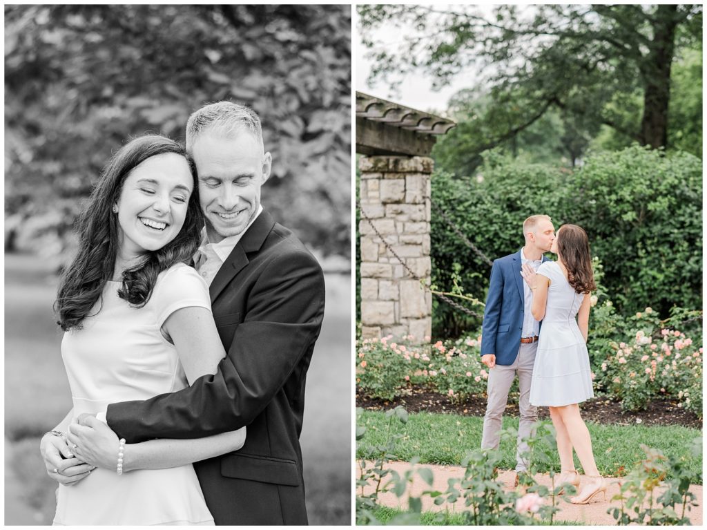 summer white & navy Loose Park Kansas City engagement inspiration