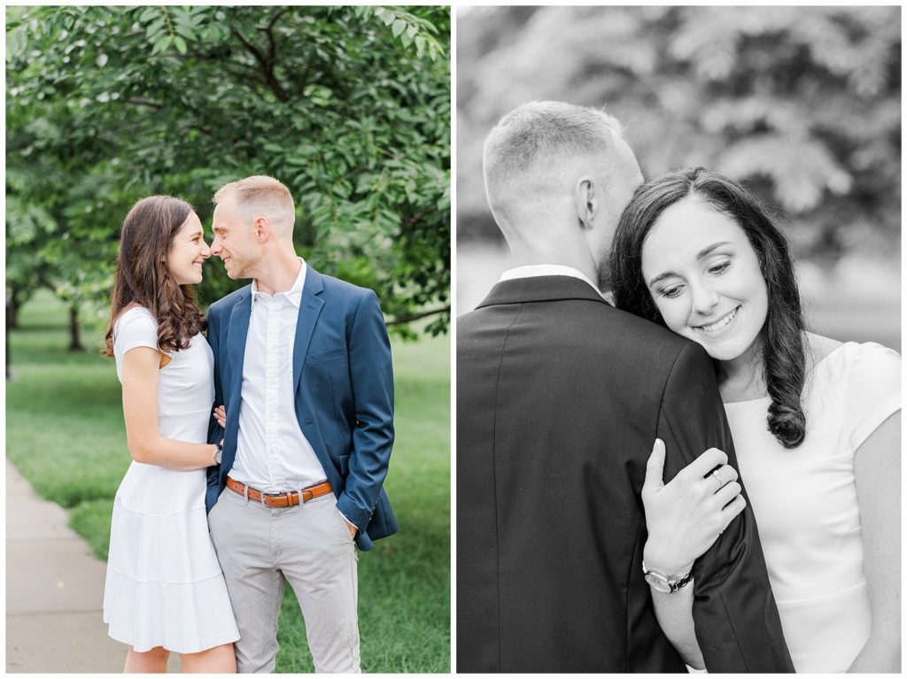 summer white & navy Loose Park Kansas City engagement inspiration