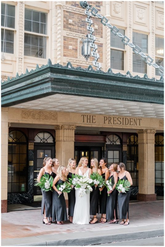 Hilton President Hotel art deco wedding celebration Kansas City wedding photographer
