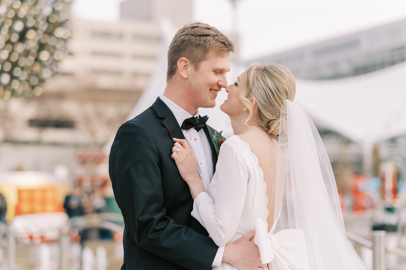 elegant holiday-themed wedding at The President Hotel in Kansas City