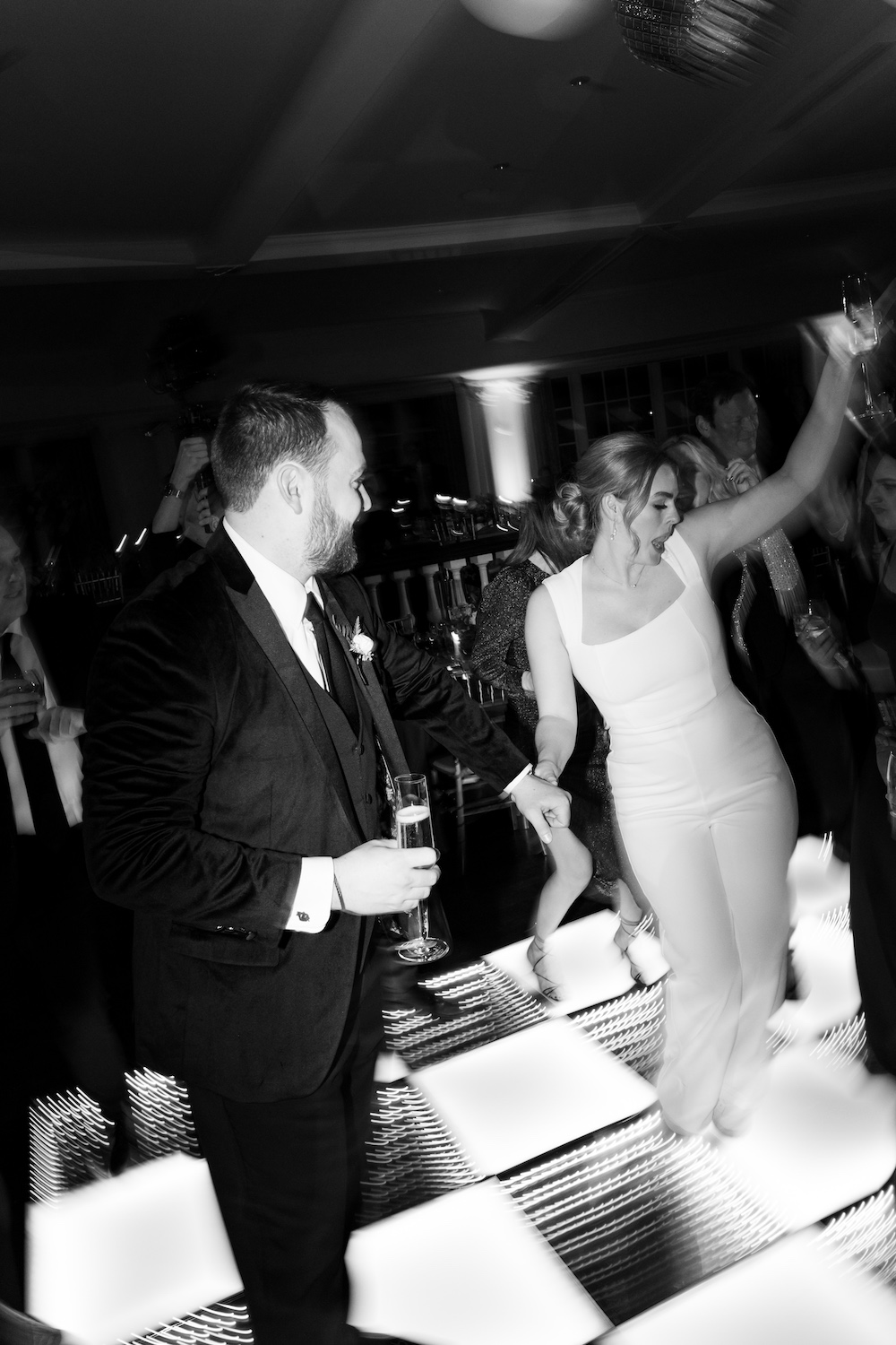 colorful fun New Year's Eve wedding at Carriage Club in Kansas City