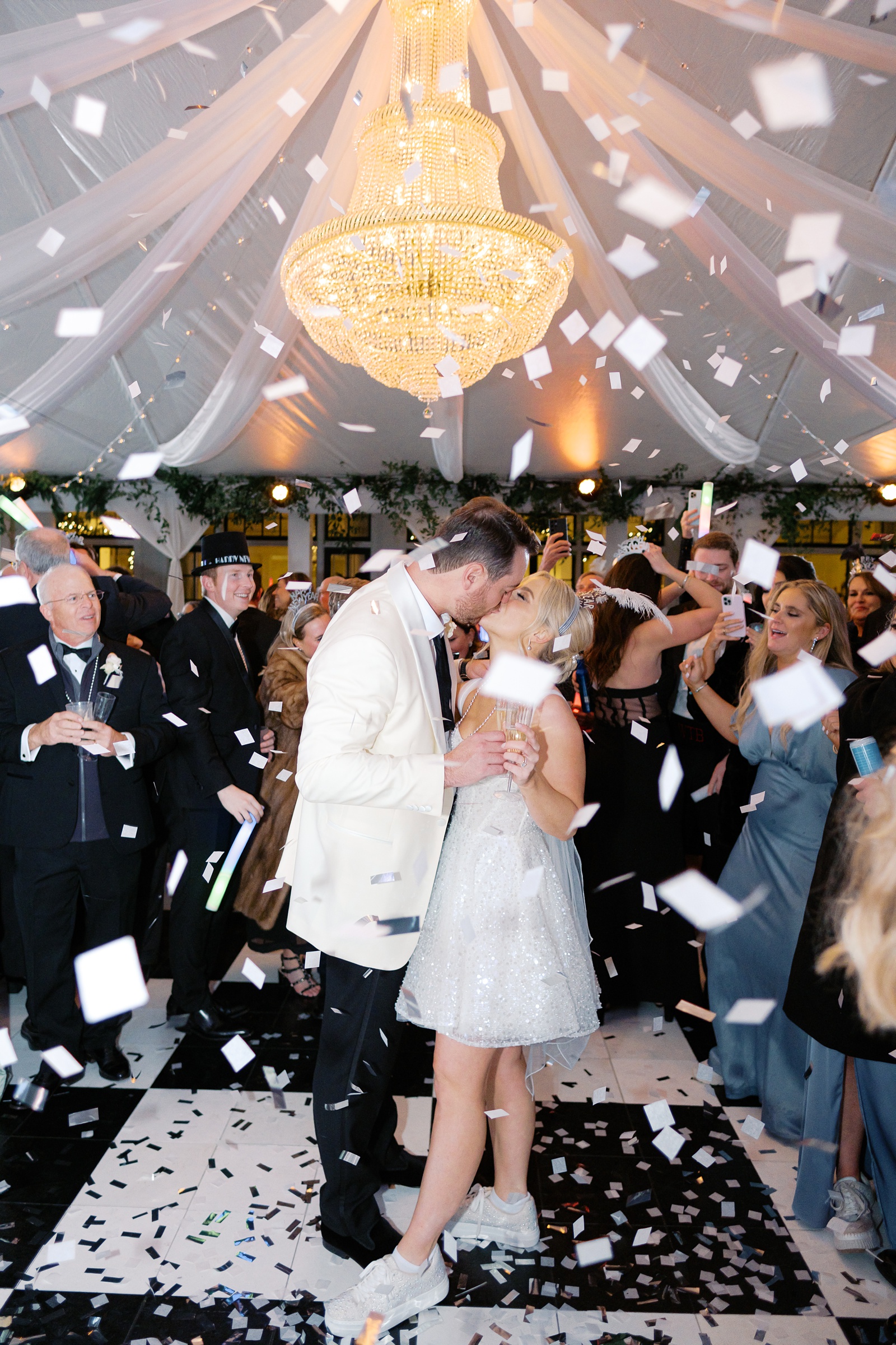 wintry fun New Year's Eve wedding at Kansas City Country Club