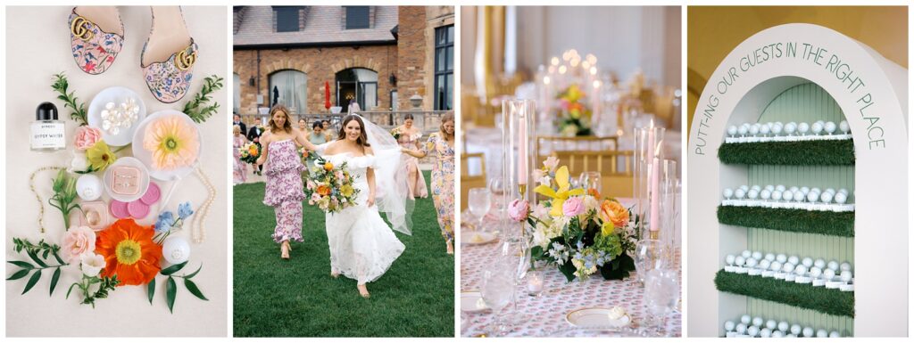 colorful preppy details from a spring wedding at Oakwood Country Club